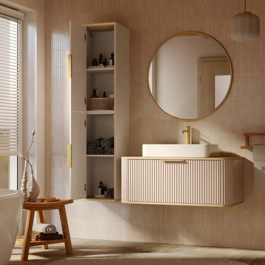 Szafka łazienkowa RIVELA 2D 40x160cm kaszmirowa STRAMA