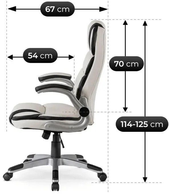 Biały fotel obrotowy do biura A7-F34