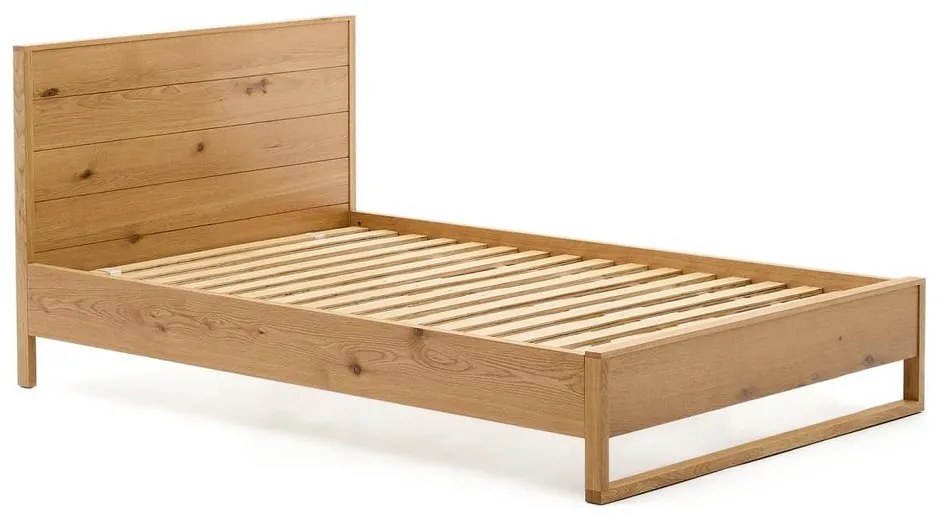 Łóżko jednoosobowe z litego drewna dębowego ze stelażem 90x190 cm Alguema – Kave Home