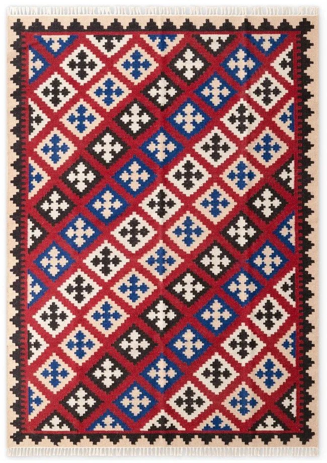 Czerwony wełniany dywan dwustronny tkany ręcznie 120x170 cm Kamal Rami – Nouristan