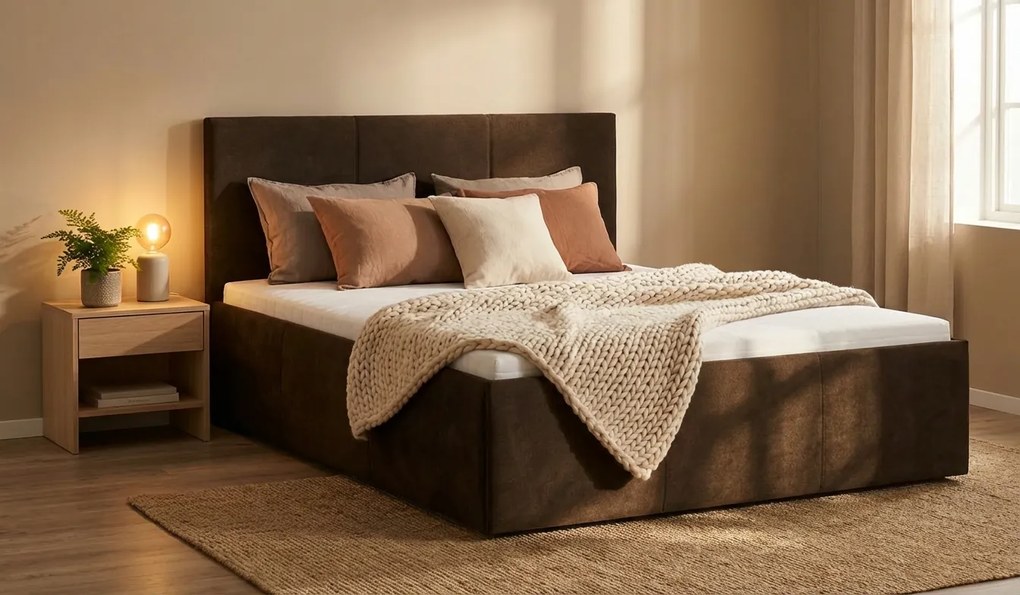 Łóżko TOWN 160x200 cm Ciemny brąz Bez materaca