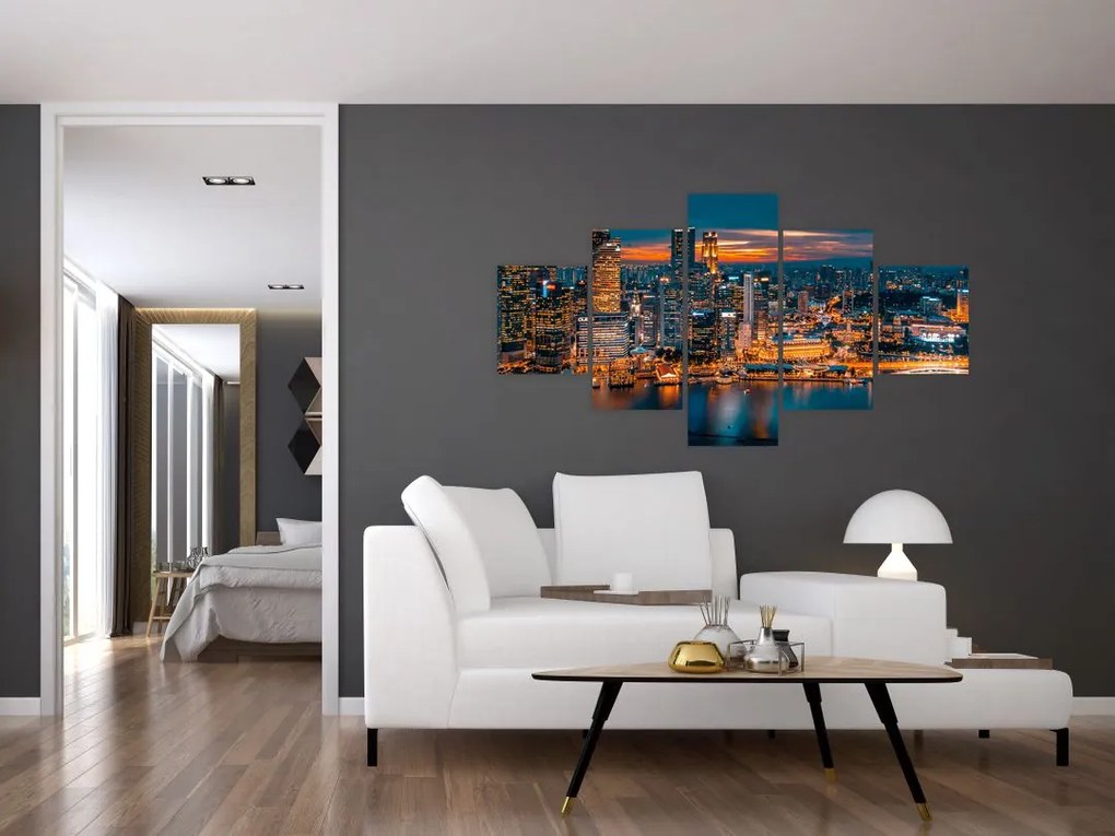 Obraz miasta nocą (125x70 cm)