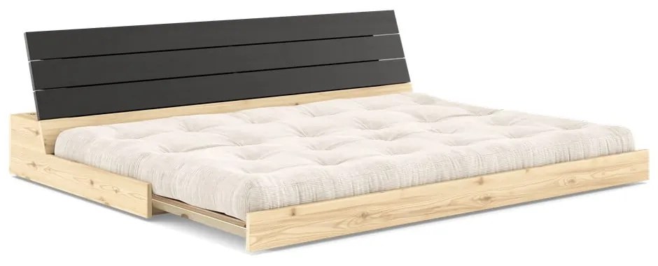 Biała sztruksowa rozkładana sofa 196 cm Base – Karup Design
