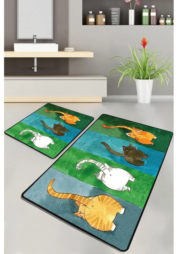 Dywaniki łazienkowe zestaw 2 szt. 60x100 cm Gatto Carino – Foutastic