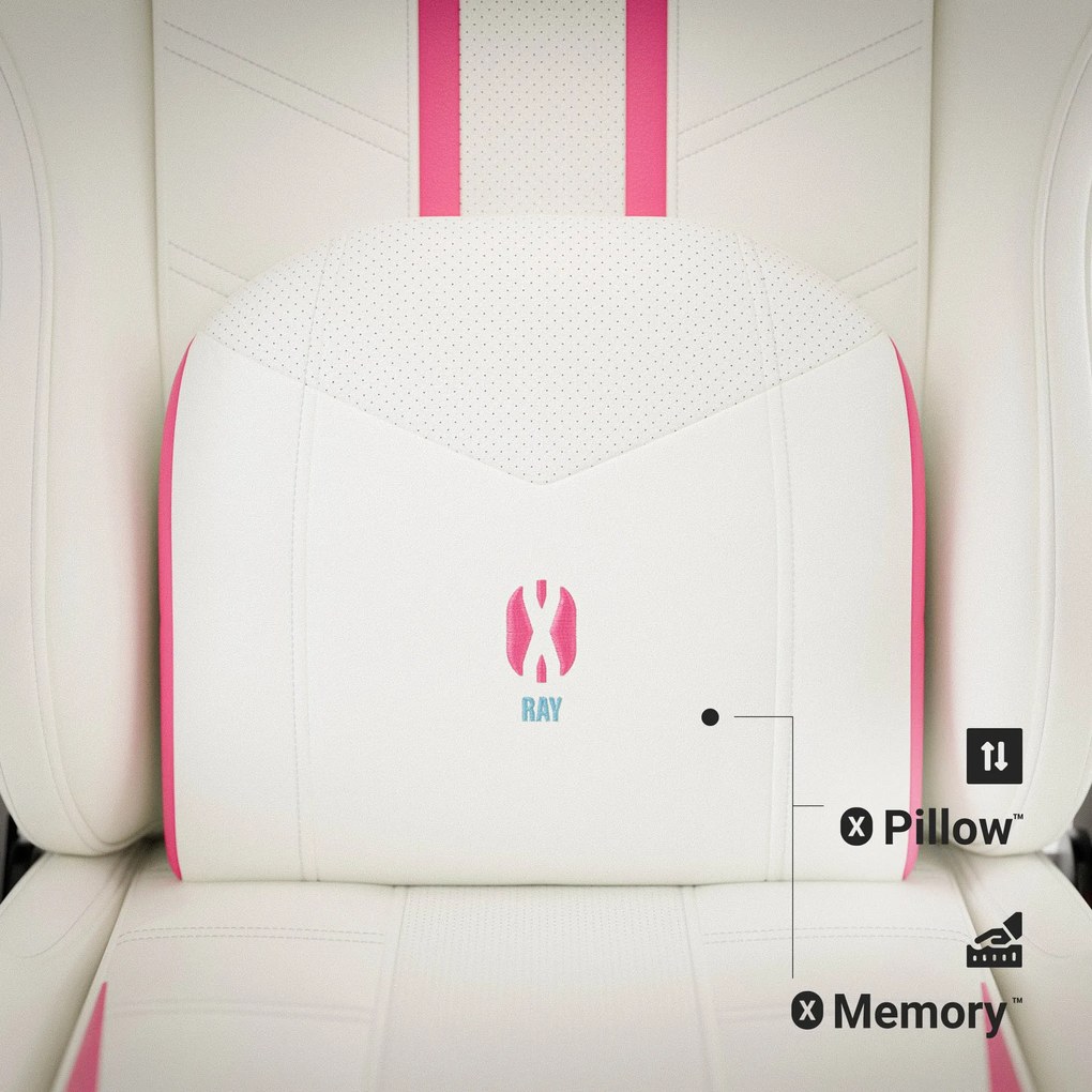 Fotel Gamingowy Diablo X-RAY 2.0 Small Size, biało-różowy