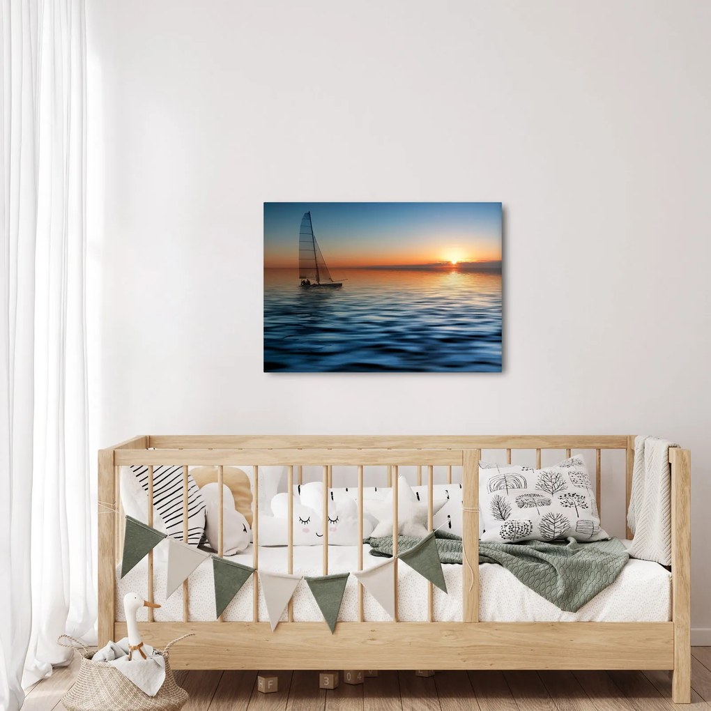 Obraz - Żaglówki na morzu (70x50 cm)