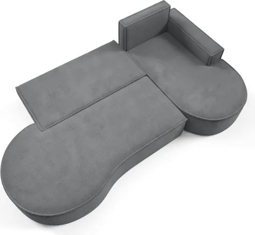 Narożnik MOLLY Prawostronny z funkcją spania, wolnostojący tkanina CURIO 97 Szary