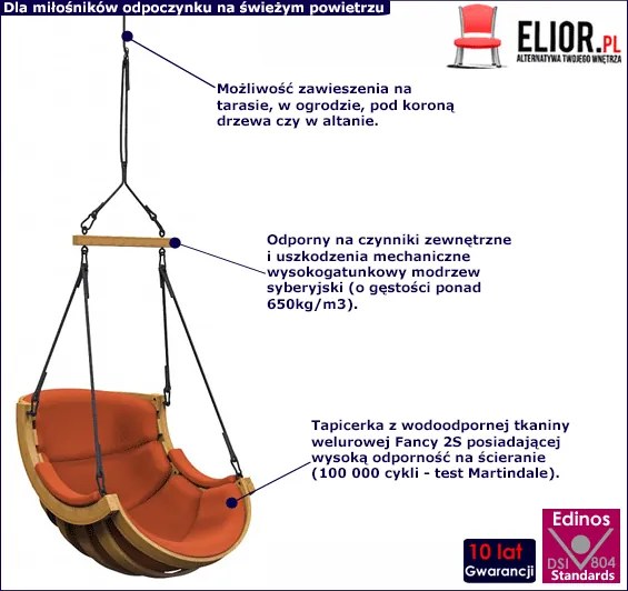 Fotel wiszący do ogrodu N6-T19
