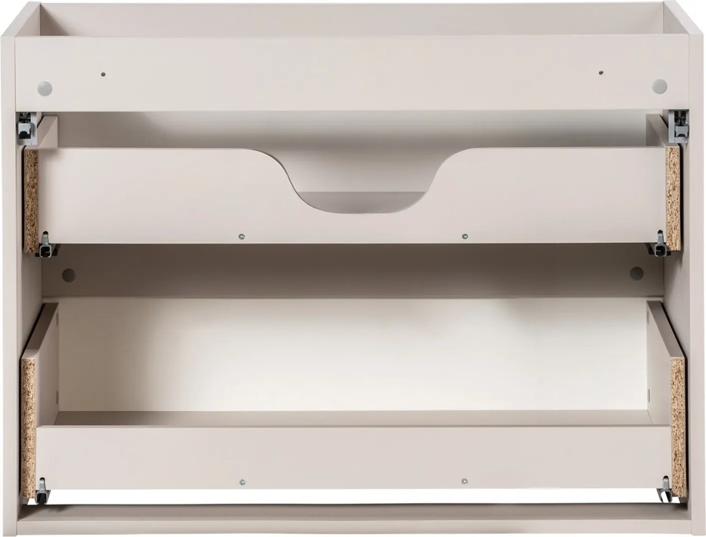 Wisząca szafka umywalkowa 2 szuflady Nova 80 cm, kaszmir mat