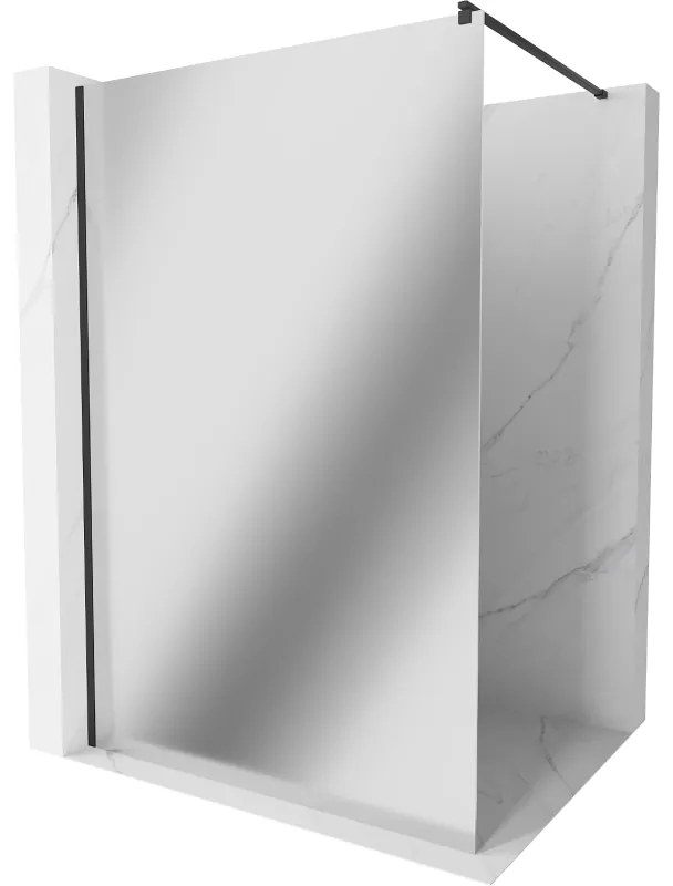 Mexen Kioto ścianka prysznicowa Walk-in 130 x 200 cm, lustro 8 mm, czarna - 800-130-101-70-50