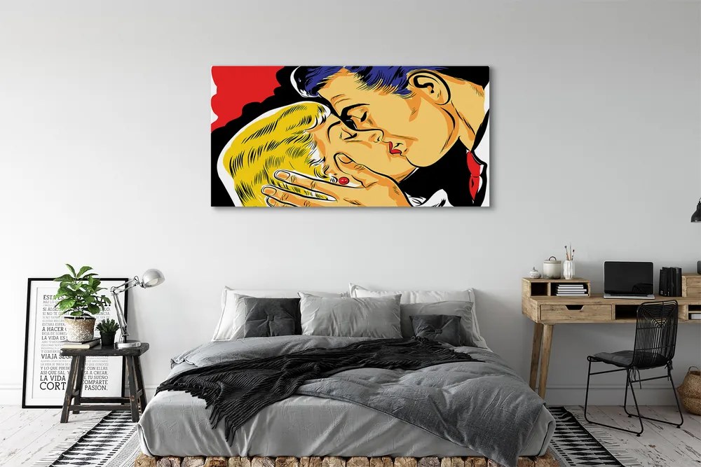 Obraz na płótnie Romantyczny Pocałunek Pary