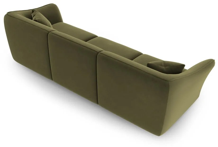 Zielona aksamitna sofa 292 cm Tokyo – Cosmopolitan Design