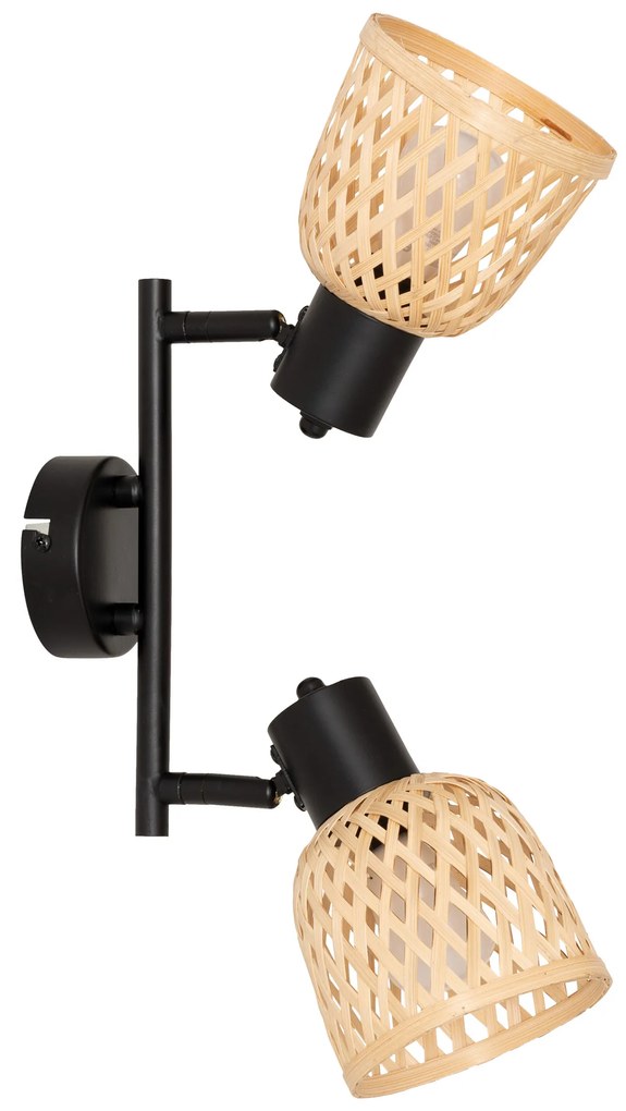 Lampy sufitowe LIO 2 klosze z plecionego bambusa, 2 x Ø 17 cm