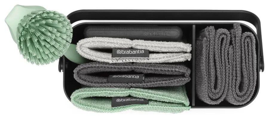 Ciemnoszary zestaw do mycia naczyń z plastiku z recyklingu SinkSide – Brabantia