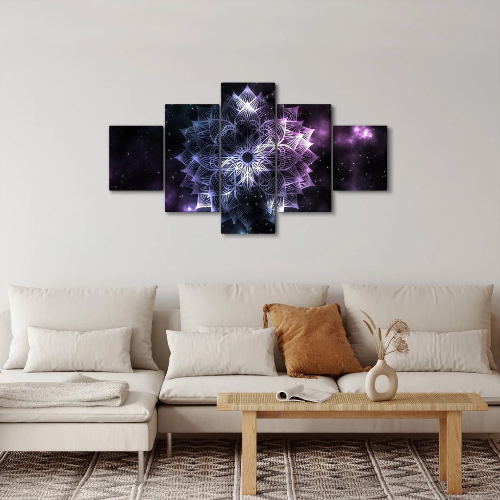 Obraz - Mandala lotosu w kosmosie (125x70 cm)