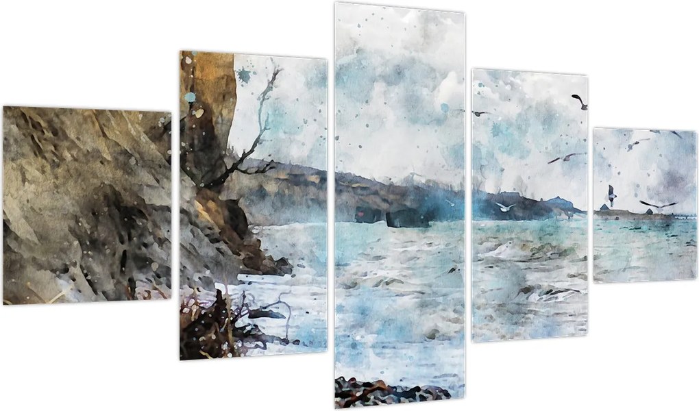 Obraz - Rafa, akwarela (125x70 cm)