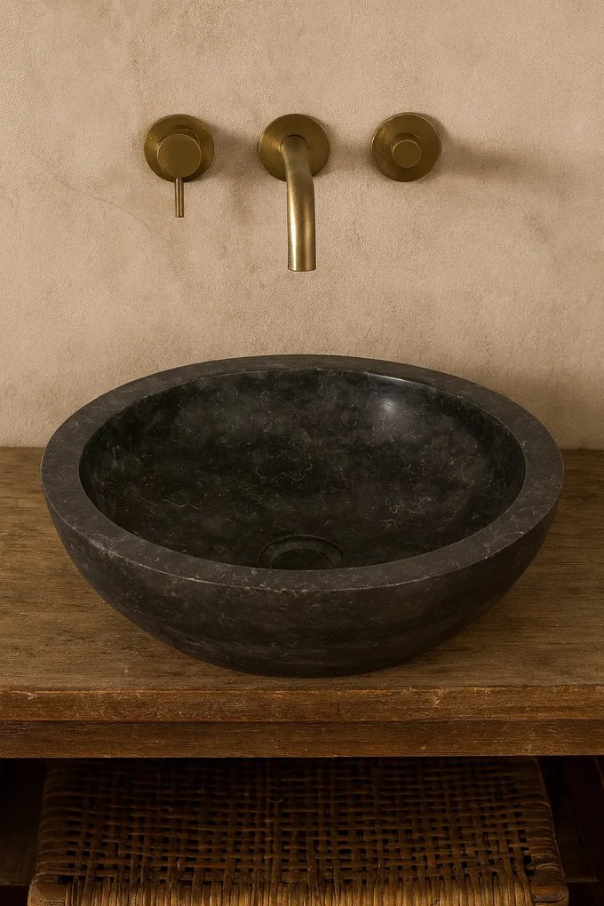Czarna marmurowa umywalka łazienkowa N0-N67