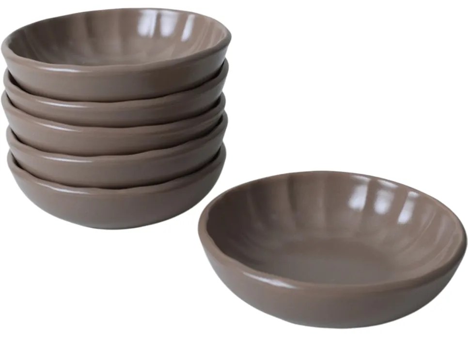 Zestaw 6 misek kamionkowych Laguna 12 cm, brązowy