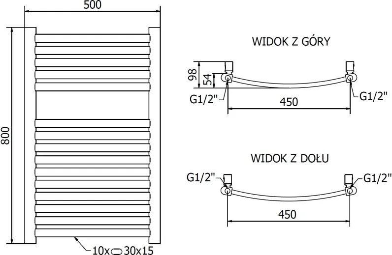 Mexen Helios grzejnik elektryczny 800 x 500 mm, 300 W, złoty - W103-0800-500-2300-50