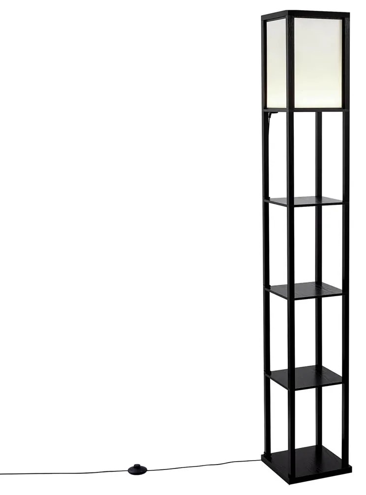 Designerska lampa podłogowa czarno-biała z wbudowanym oświetleniem LED - Nea