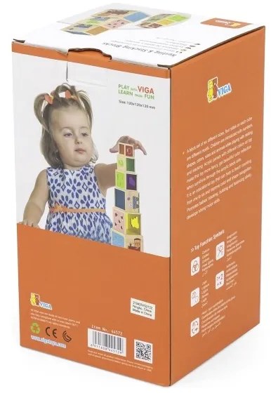 Viga drewniana piramidka układanka klocki sorter montessori