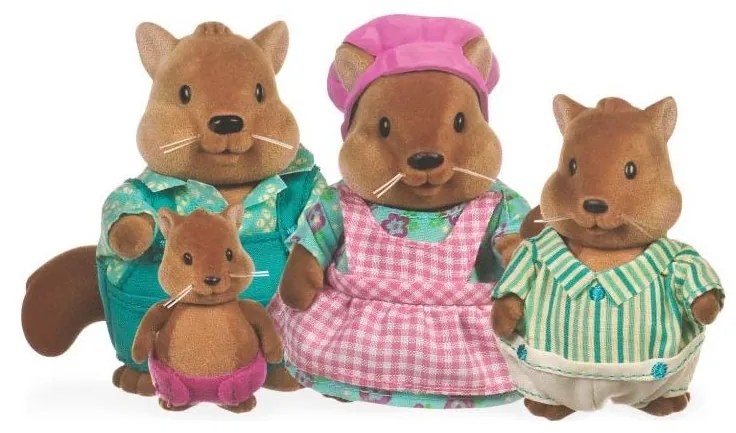 Li'l Woodzeez - Zestaw figurek BUSTLEBERRY rodzina wiewiórek