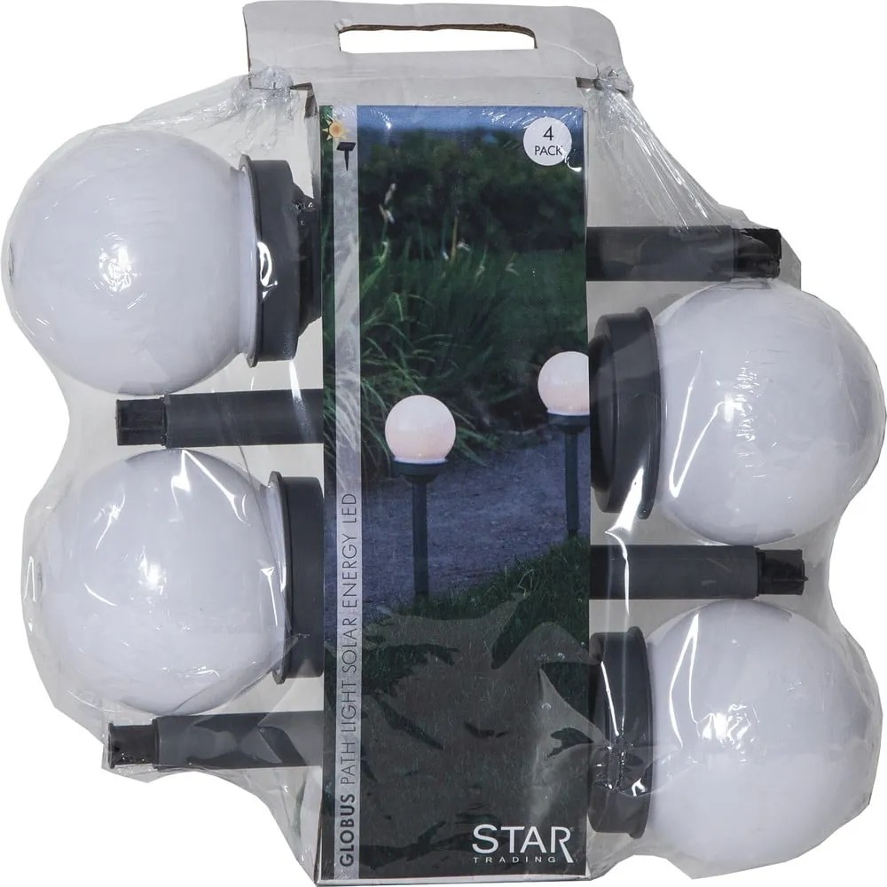 Zestaw 4 solarnych lamp ogrodowych Star Trading Globus, wys. 27 cm