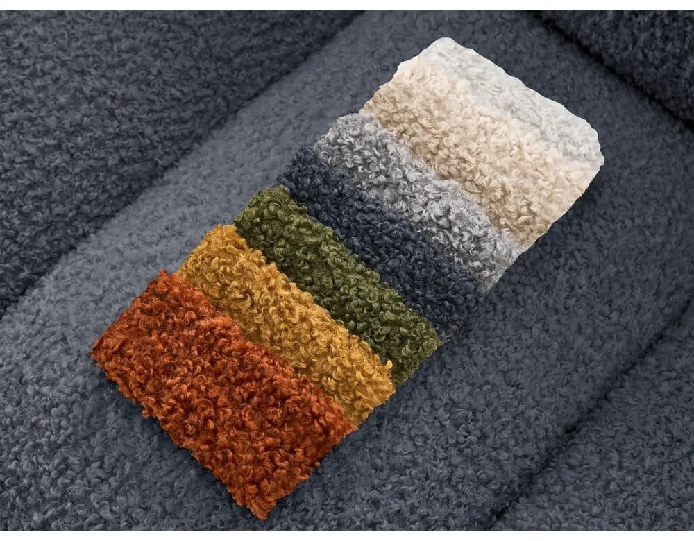 Ciemnoszara sofa z materiału bouclé 232 cm Hippolyte – Bobochic Paris