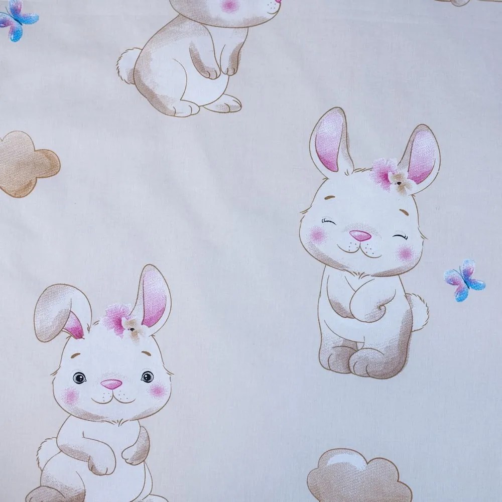 Żółta bawełniana pościel dziecięca do łóżeczka 100x135 cm Bunny "Star" – Jerry Fabrics