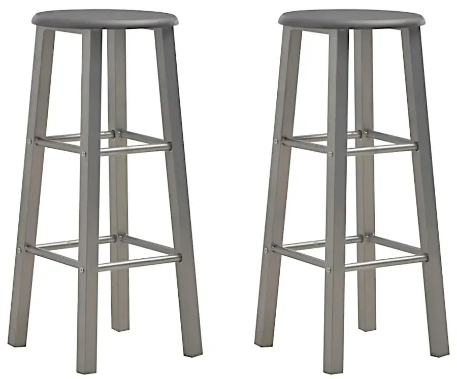 Antracytowy zestaw dwóch stołków barowych loft L8-W55