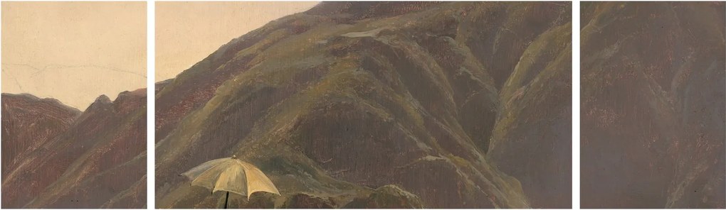 Obraz - Jules Coignet, View of Bozen with a Painter, reprodukcje (170x50 cm)