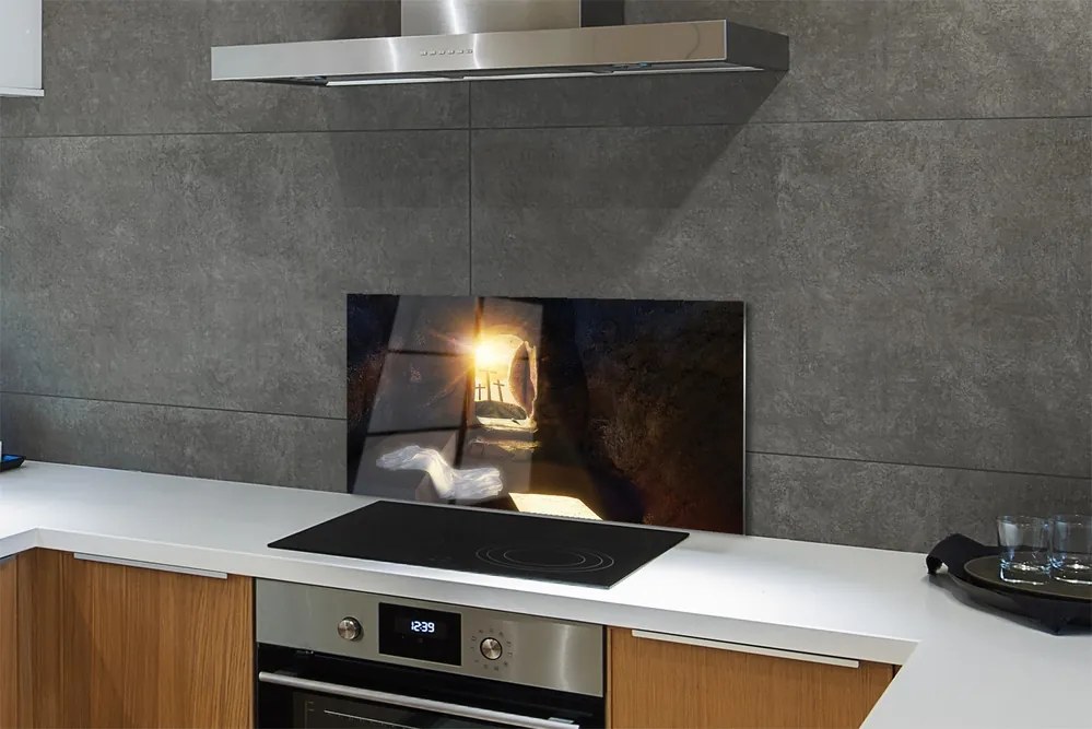 Szklany Panel Jaskinia i Krzyże o Poranku