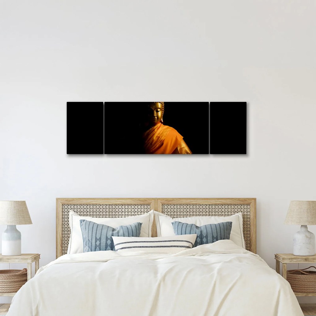 Obraz - Posąg Złotego Buddy (170x50 cm)
