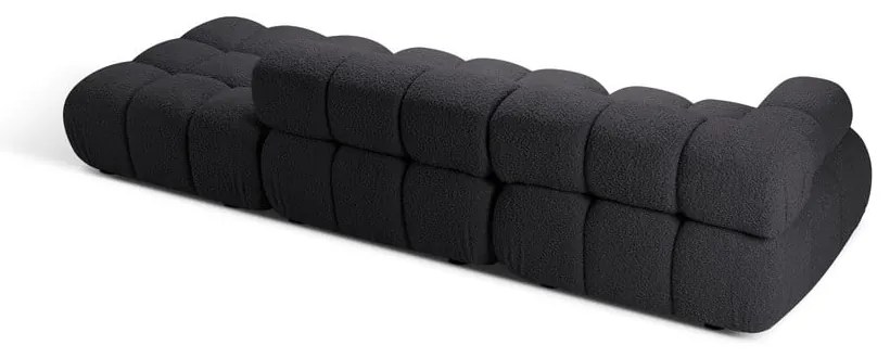 Antracytowa sofa modułowa z materiału bouclé 288 cm Bellis – Micadoni