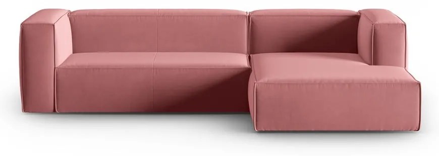 Różowy aksamitny narożnik Mackay – Cosmopolitan Design
