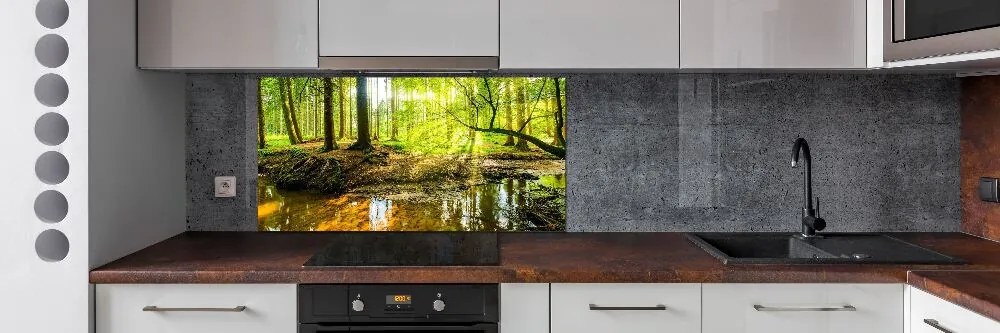 Panel do kuchni Sadzawka w lesie