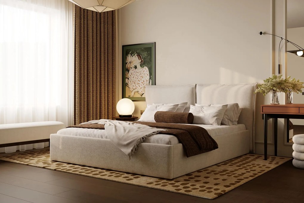 Łóżko Pillow 160x200, tkanina WIND 05, stelaż metalowy