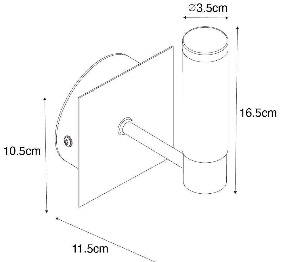 Nowoczesna lampa ścienna do łazienki ze stali IP44 - Bath Nowoczesny Oswietlenie wewnetrzne