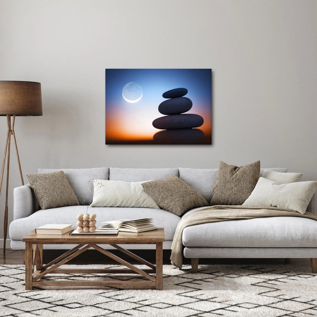 Obraz ułożonych kamieni jeden na drugim (70x50 cm)