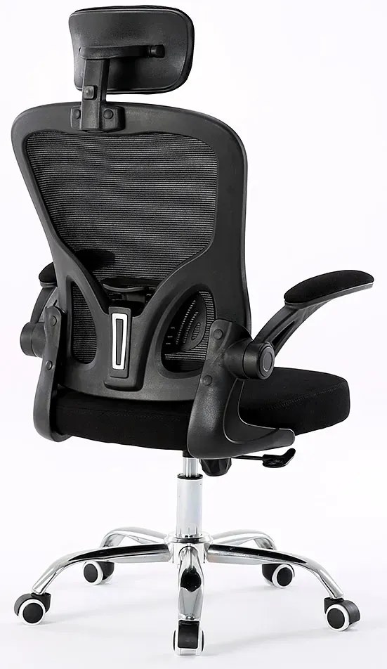 Czarne ergonomiczne krzesło do biurka z zagłówkiem do komputera E9-F55