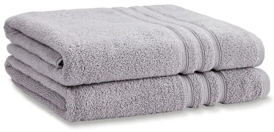 Jasnoszare bawełniane ręczniki kąpielowe zestaw 2 szt. frotte 90x140 cm Zero Twist – Catherine Lansfield
