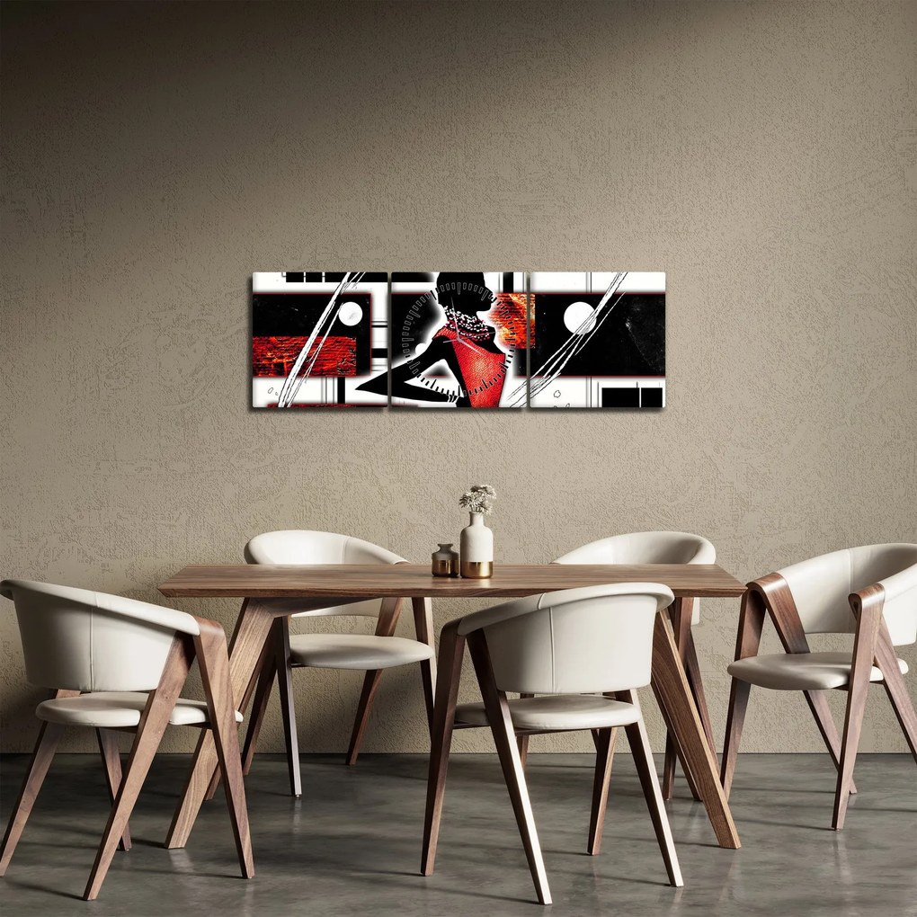 Obraz obrazu starożytnej damy (z zegarem) (90x30 cm)