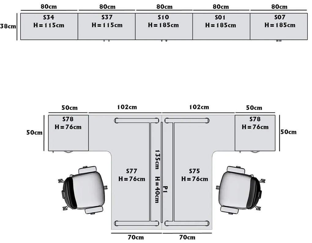 Zestaw biurowych mebli z biurkiem zamykanych na kluczyk wenge B1-E55