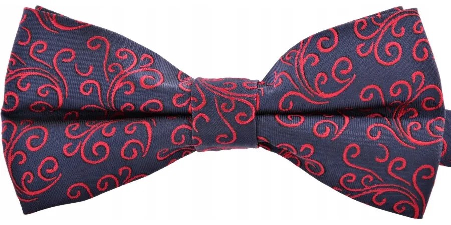 Muszka mucha granatowa elegancka mikrofibra zestaw