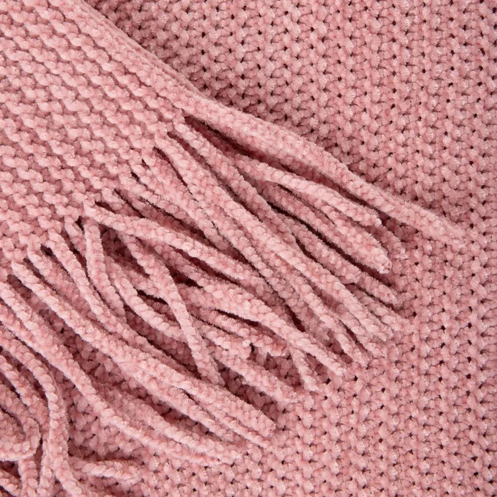 Koc szenilowy CHENILLE różowy 130x170 cm HOMLA