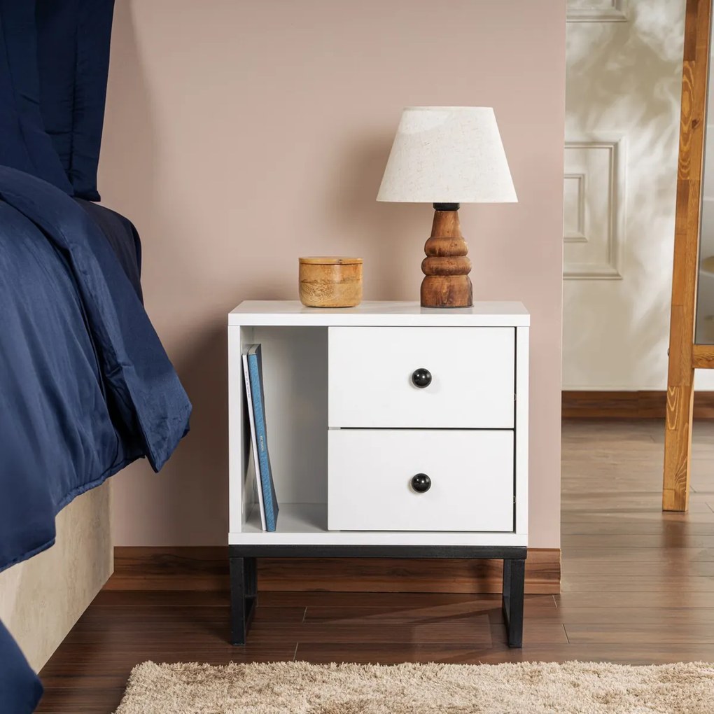 Stolik nocny Glimmer White