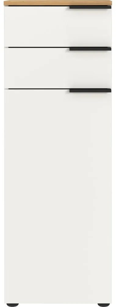Biała wysoka szafka łazienkowa 39x111 cm Menen – Germania