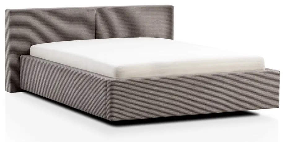 Jasnobrązowe łóżko dwuosobowe ze schowkiem ze stelażem 160x200 cm Cube – Meise Möbel