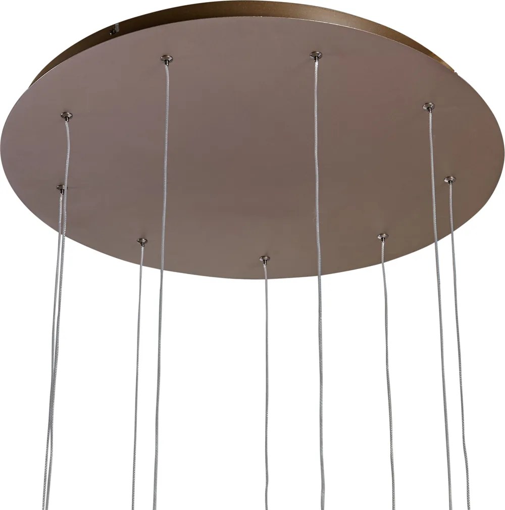 Designerska lampa wisząca ciemny brąz 9-punktowa z LED z 3-stopniowym ściemnianiem - Vide Anella