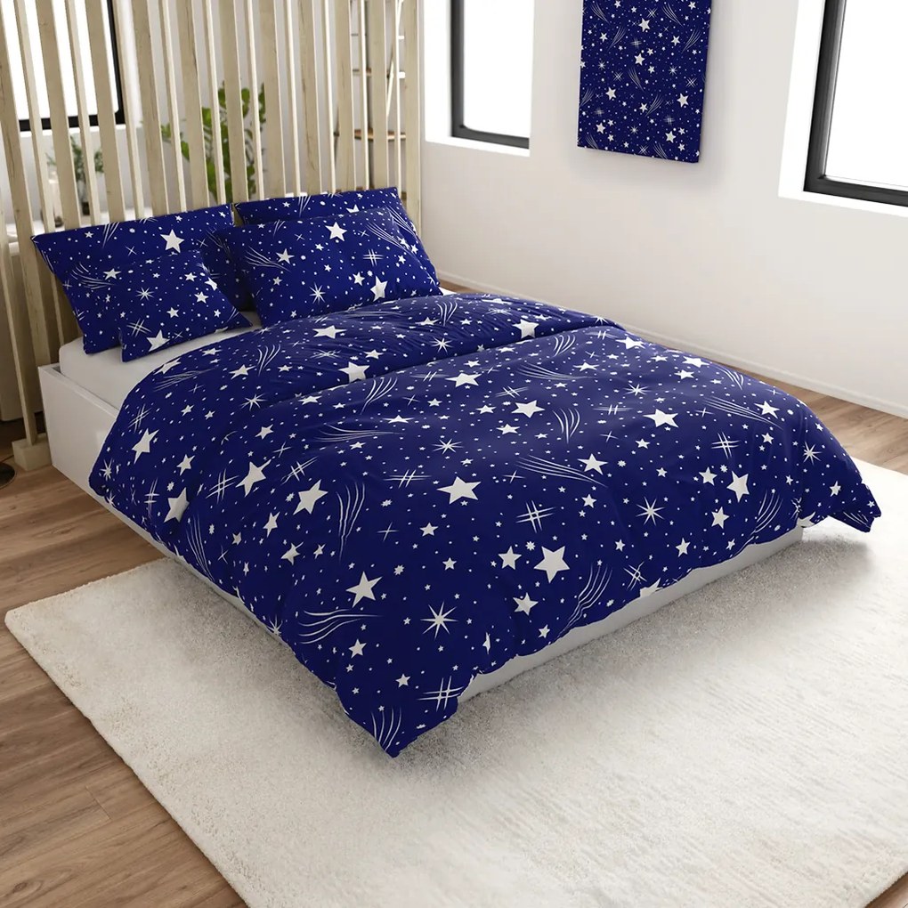 PrzytulneMieszkanie.pl PrzytulneMieszkanie.pl Pościel z mikrofibry NOČNÍ OBLOHA niebieska Rozmiar pościeli: 2 szt 70 x 90 cm | 200 x 220 cm